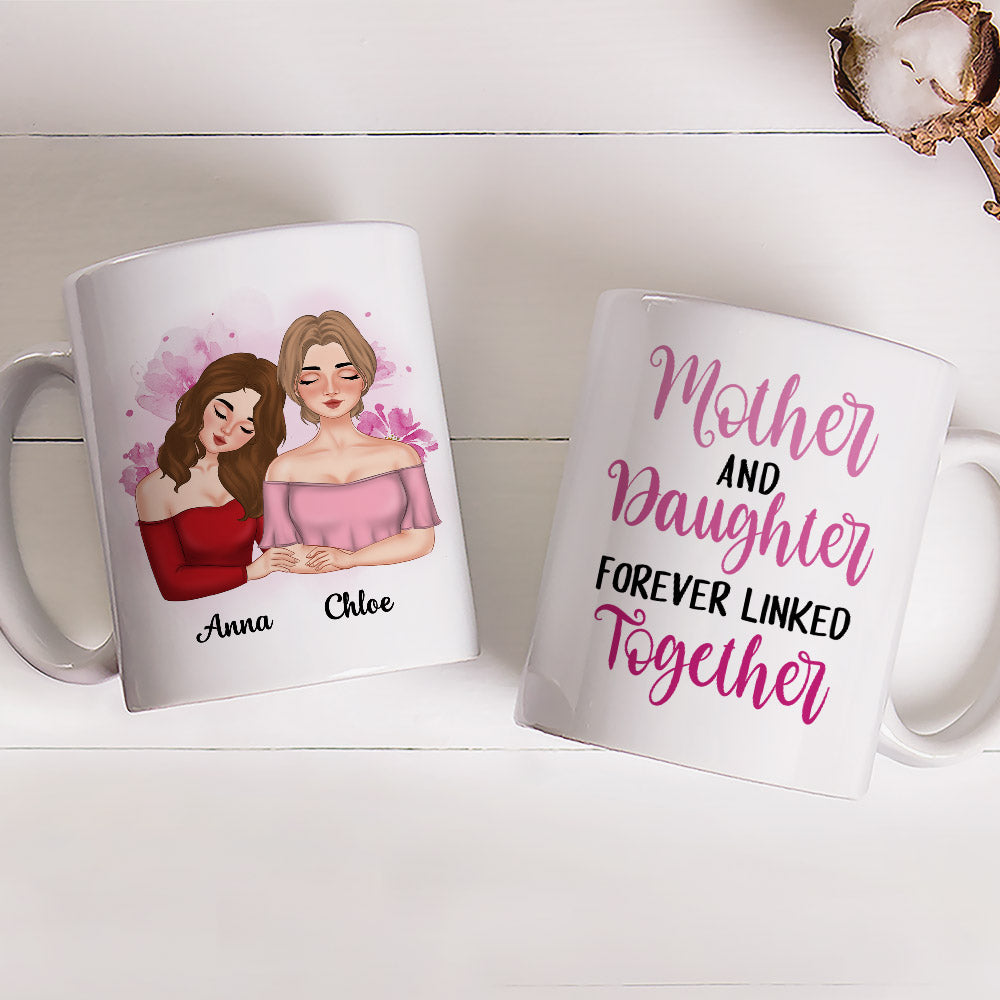 Custom Christmas & Birthday Gift for Mom • Mother Forever Linked Together - Personalized Coffee Mug