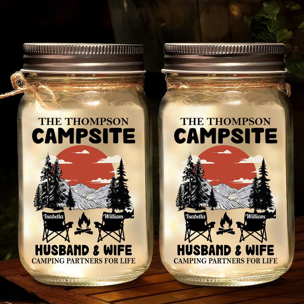 Campsite - Personalized Mason Jar Light