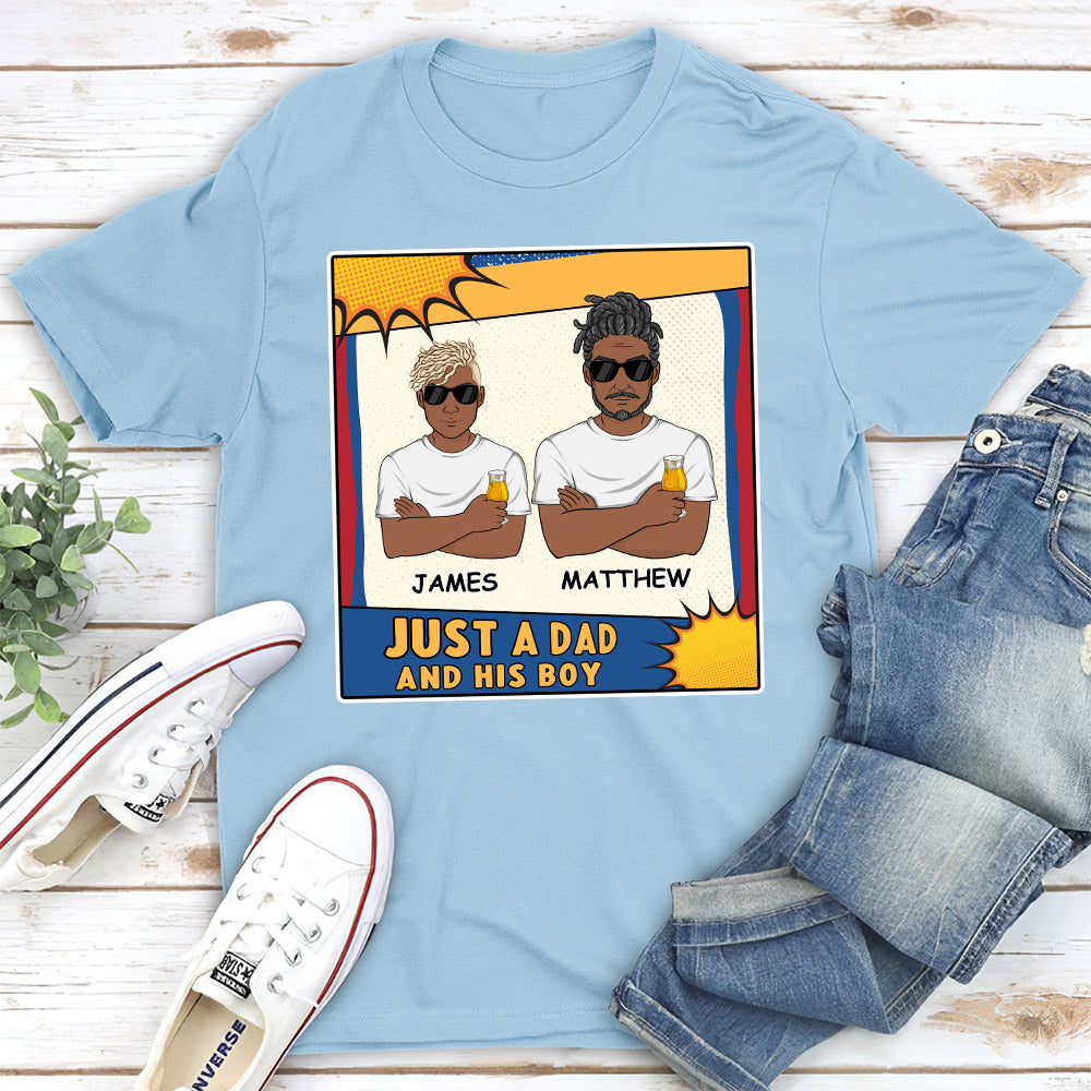 Custom Christmas & Birthday Gift for Dad, Grandpa • Just A Dad And His Kids - Personalized Shirt