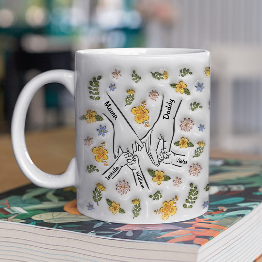Custom Christmas & Birthday Keepsake Gift • A Family Is A Round Of Love - Personalized 3D Inflated Effect Mug