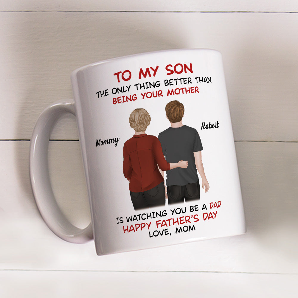 Custom Christmas & Birthday Gift for Son • From Mom To Son Happy Fathers Day - Personalized Coffee Mug