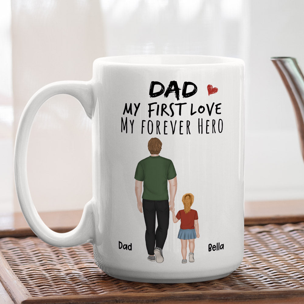 Custom Father's Day, Special Gift for Dad & Grandpa • Our Forever Hero - Personalized Coffee Mug