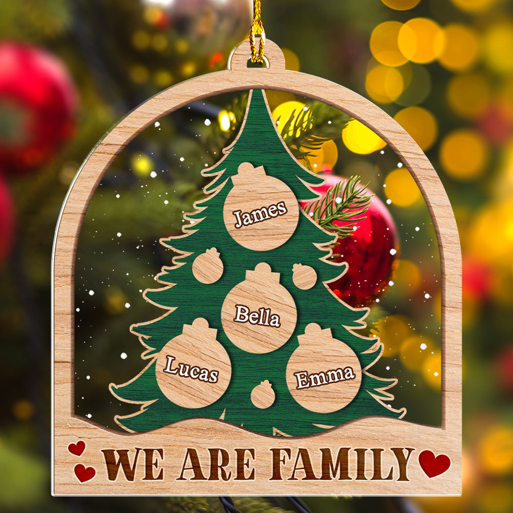 Custom Family Ornament, Christmas Gift for Family Members •  We Are Family - Personalized Acrylic Ornament