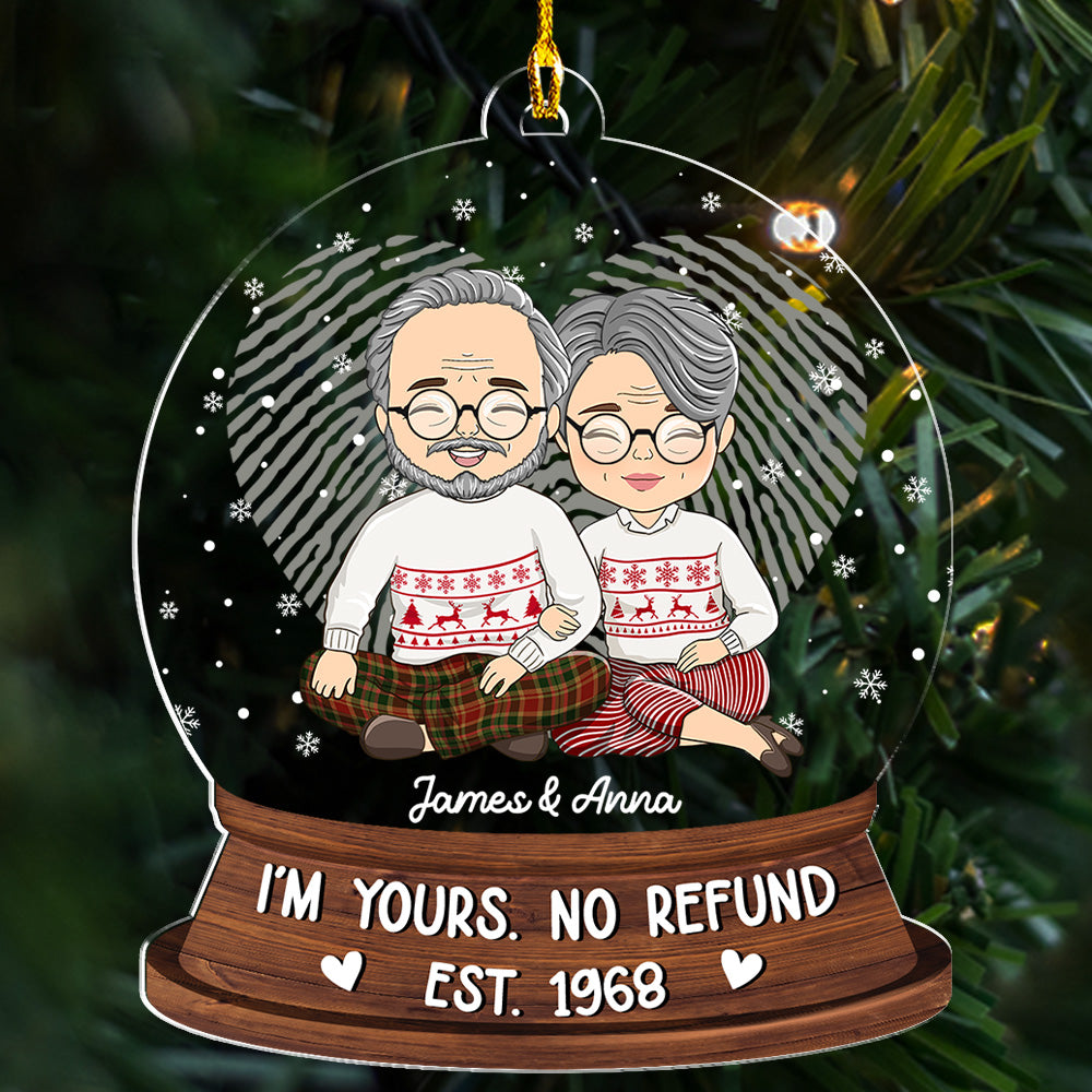 Custom Couple Christmas Ornament, Anniversary Gift •  No Refund - Personalized Acrylic Ornament