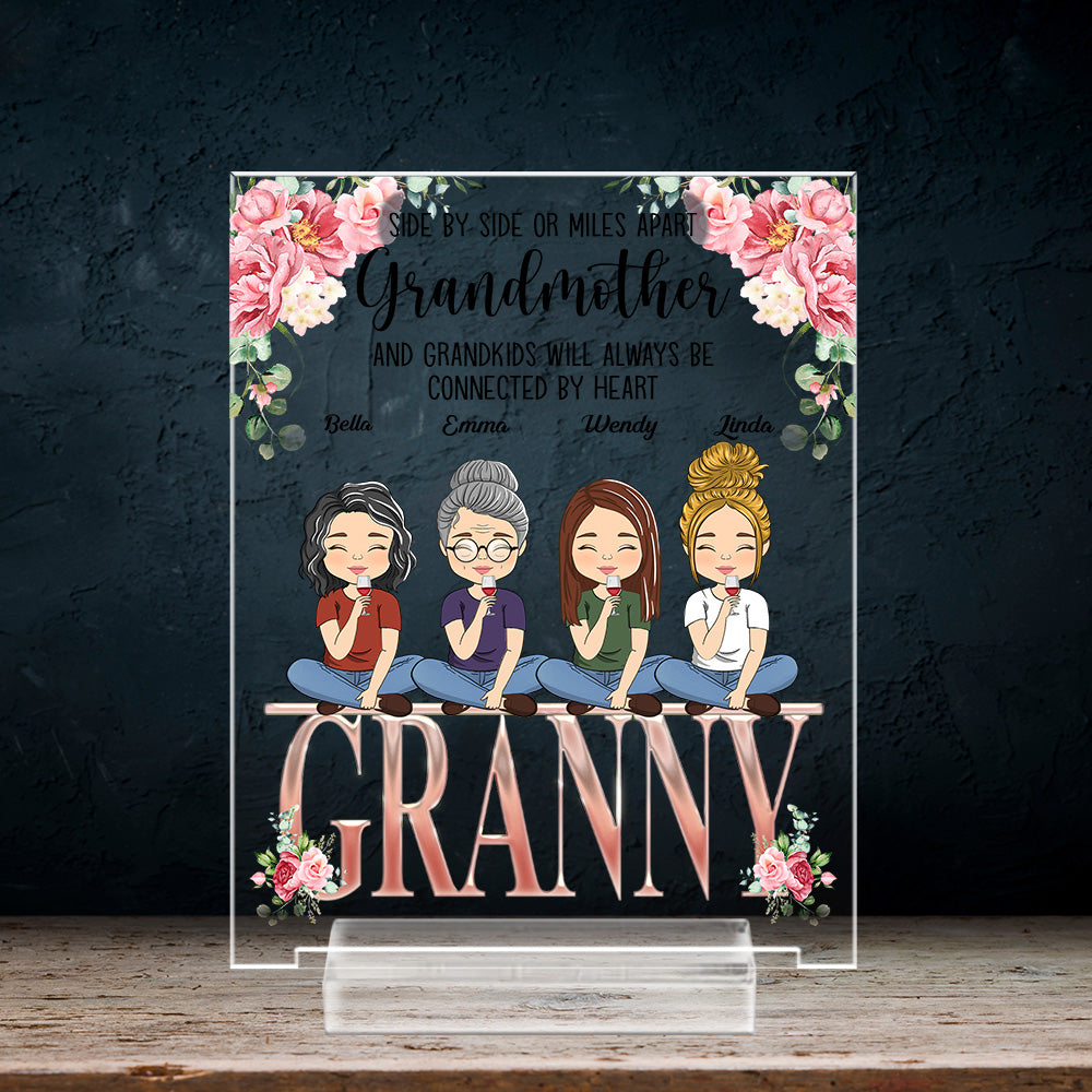Custom Family Decor, Christmas Birthday Family Keepsake • Always Close To The Heart - Personalized Acrylic Plaque With Base