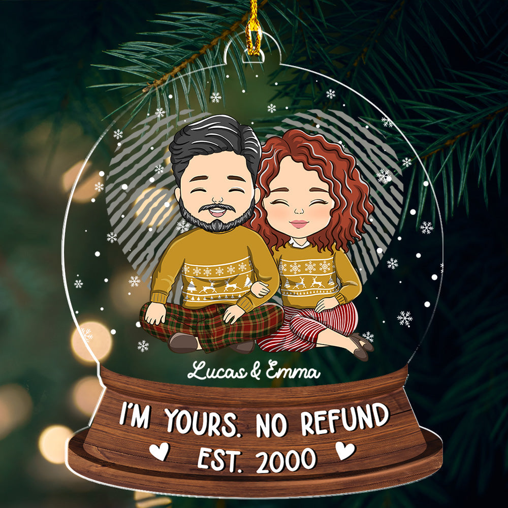 Custom Couple Christmas Ornament, Anniversary Gift •  No Refund - Personalized Acrylic Ornament