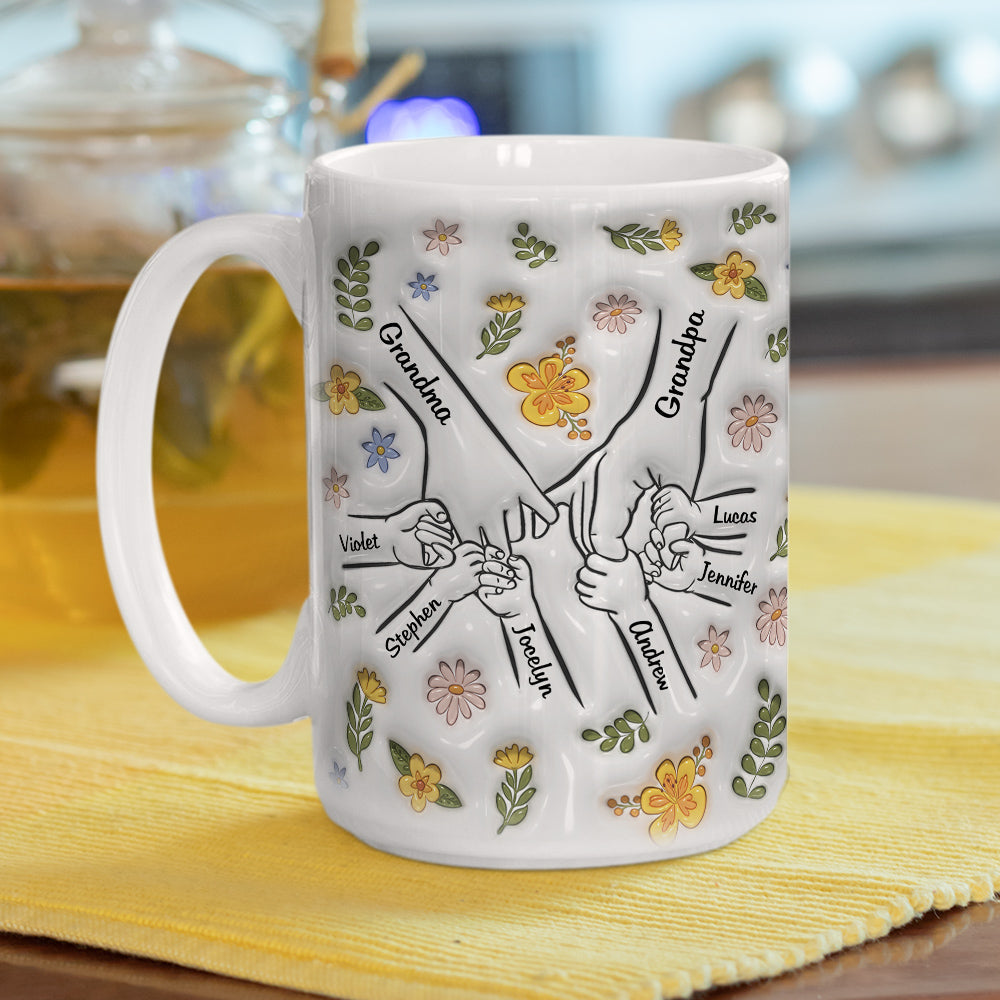 Custom Christmas & Birthday Keepsake Gift • A Family Is A Round Of Love - Personalized 3D Inflated Effect Mug