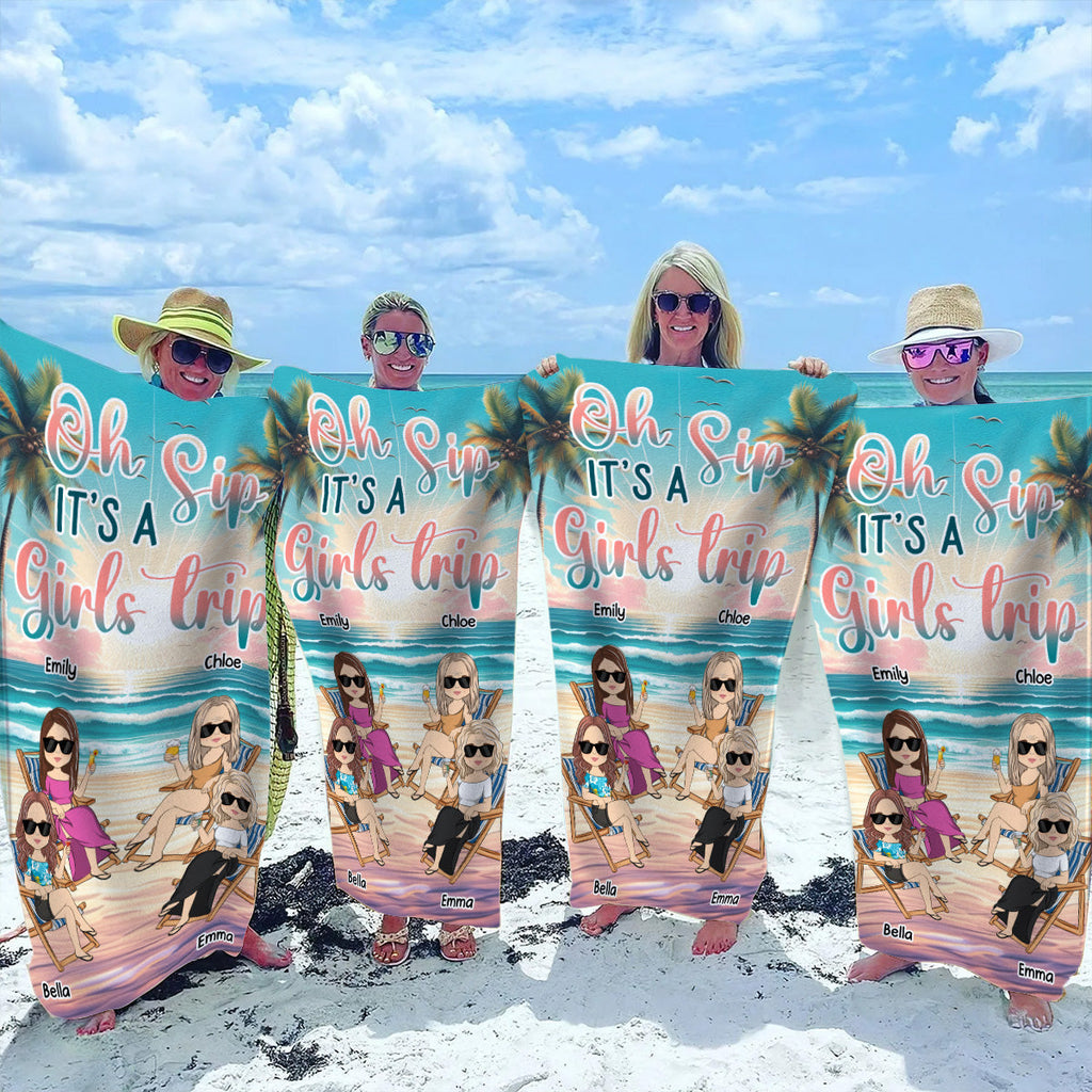 A Girl Trip - Personalized Beach Towel
