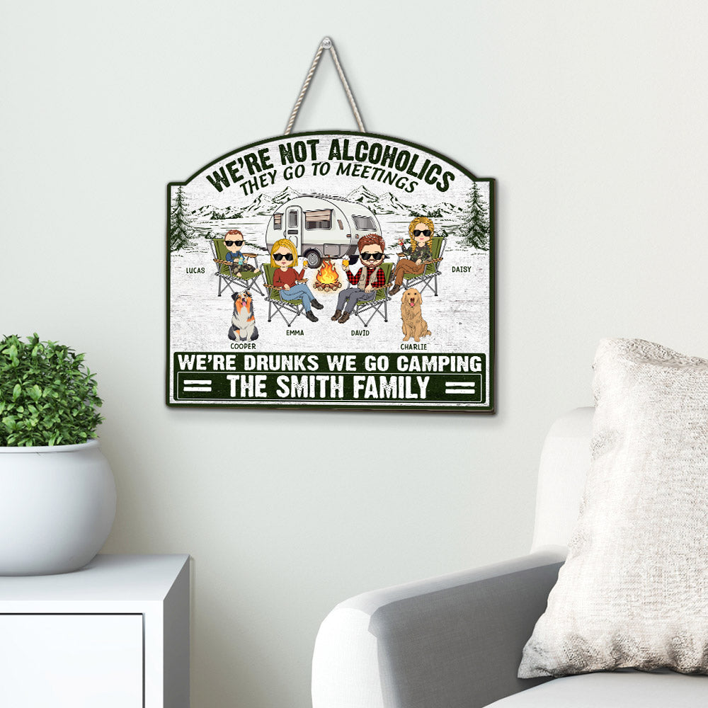 Custom Family Campground Sign, Campsite Outdoor Wall Decor • We Cant Forget - Personalized Wood Sign