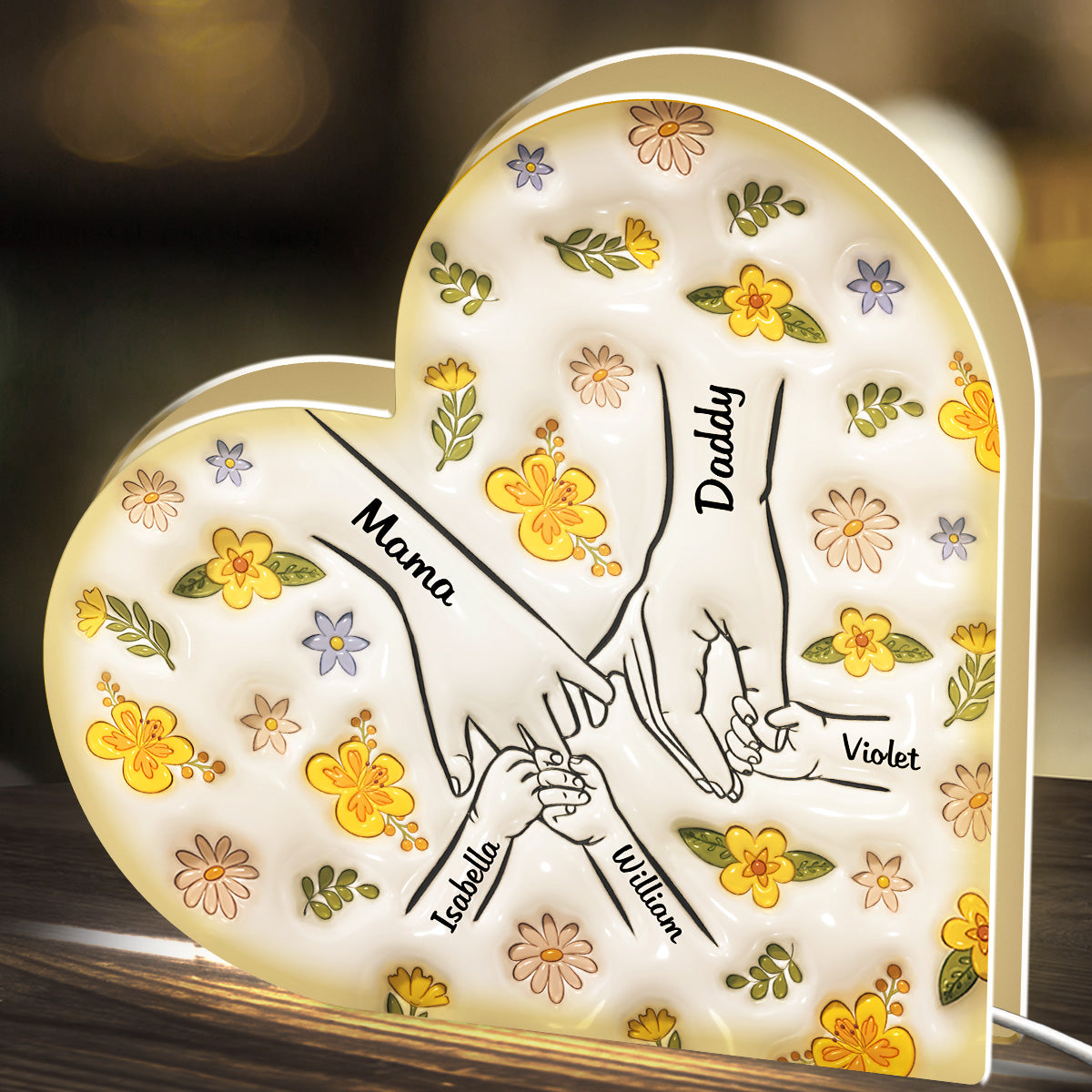 A Family Is A Round Of Love - Personalized Light Box