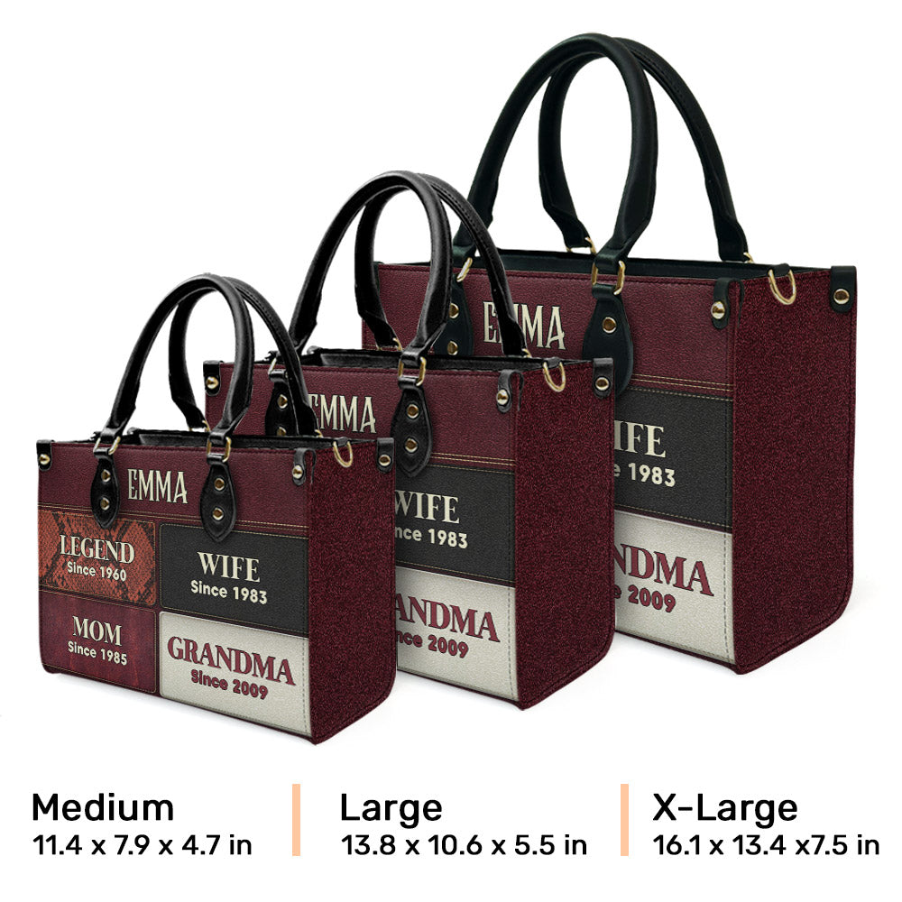 Grandma Since Year - Personalized Leather Bag