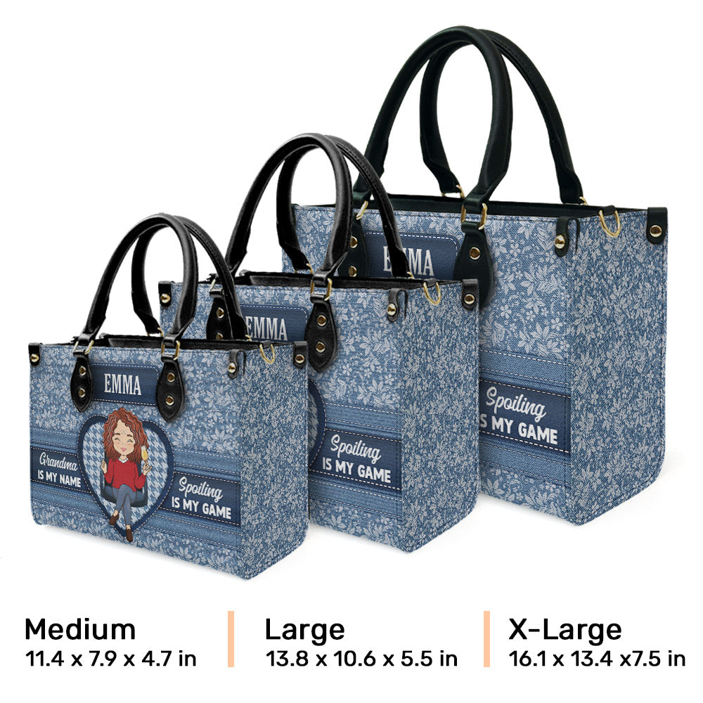 Grandma Is My Name - Personalized Leather Bag
