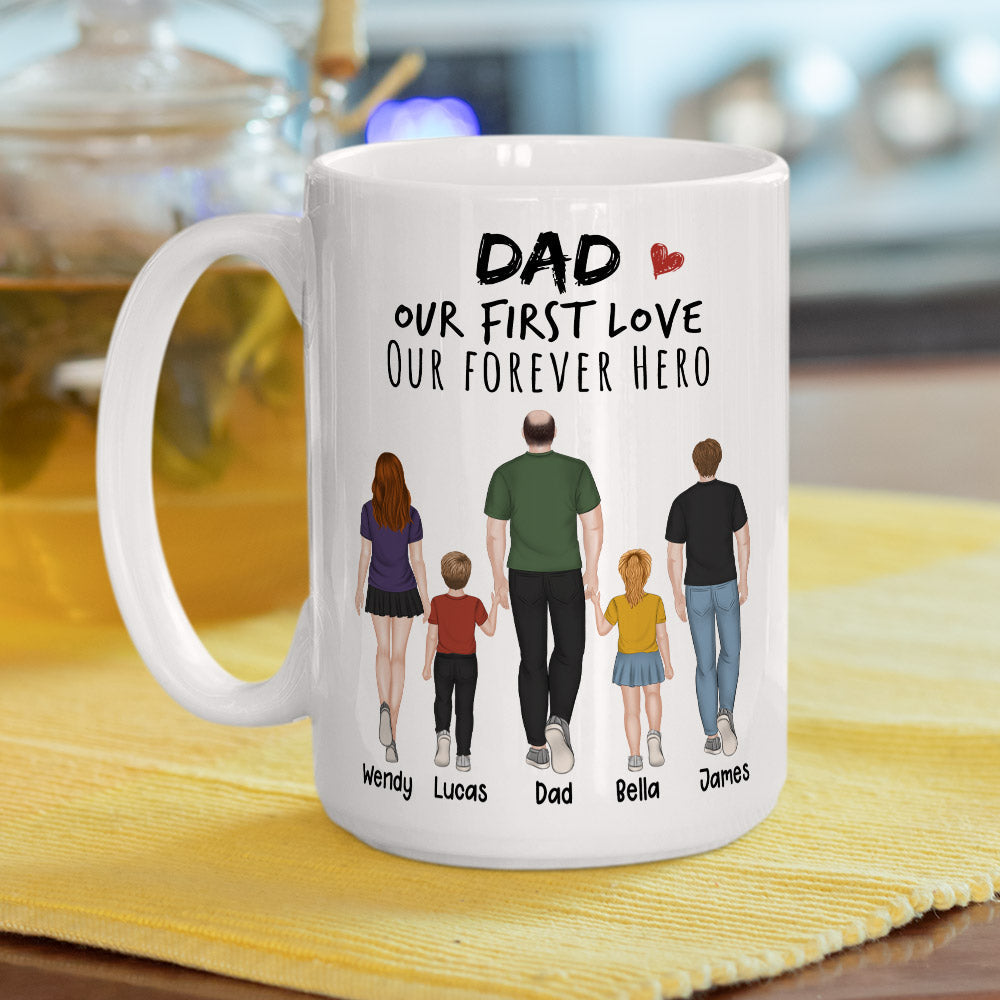 Custom Father's Day, Special Gift for Dad & Grandpa • Our Forever Hero - Personalized Coffee Mug