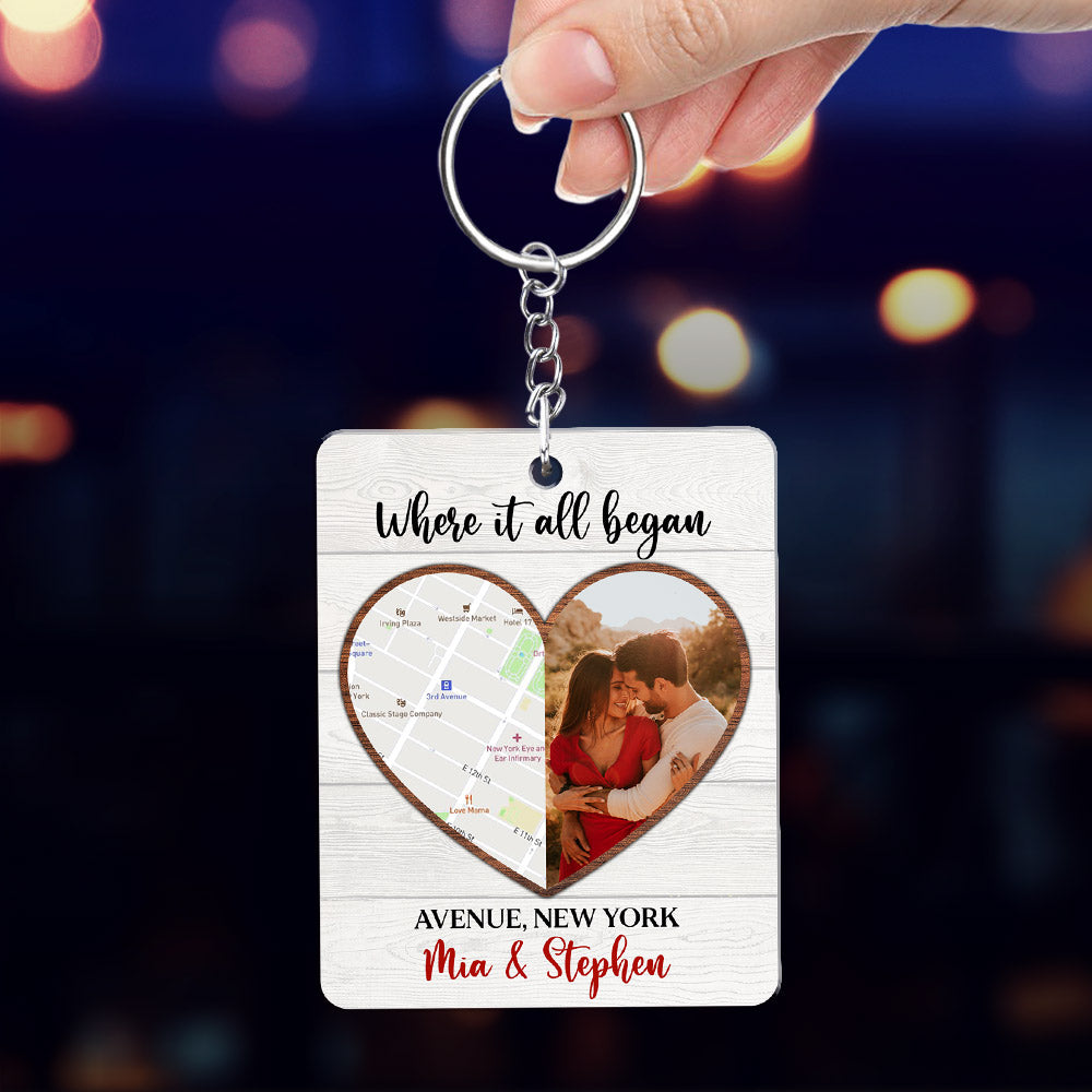 Map Where It All Began - Personalized Acrylic Keychain