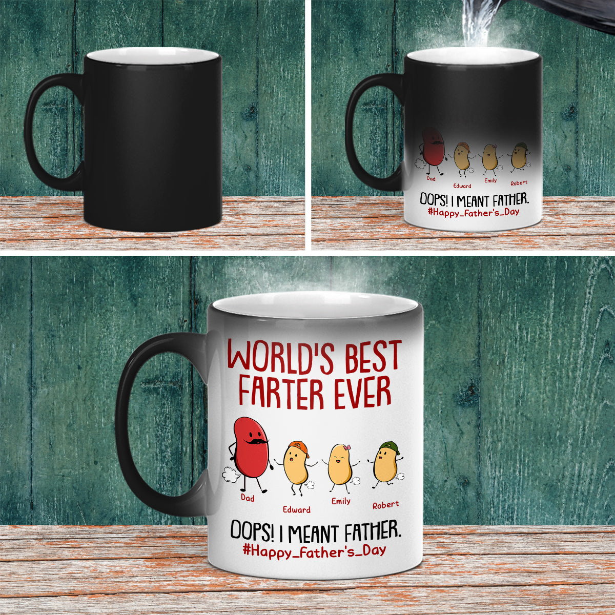 Custom Christmas & Birthday Gift for Dad • The Best Farter Ever - Personalized Color Changing Mug