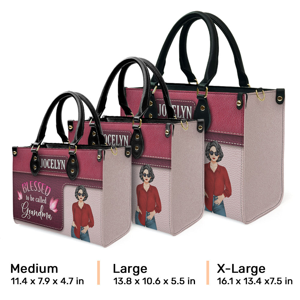 Blessed Grandma - Personalized Leather Bag