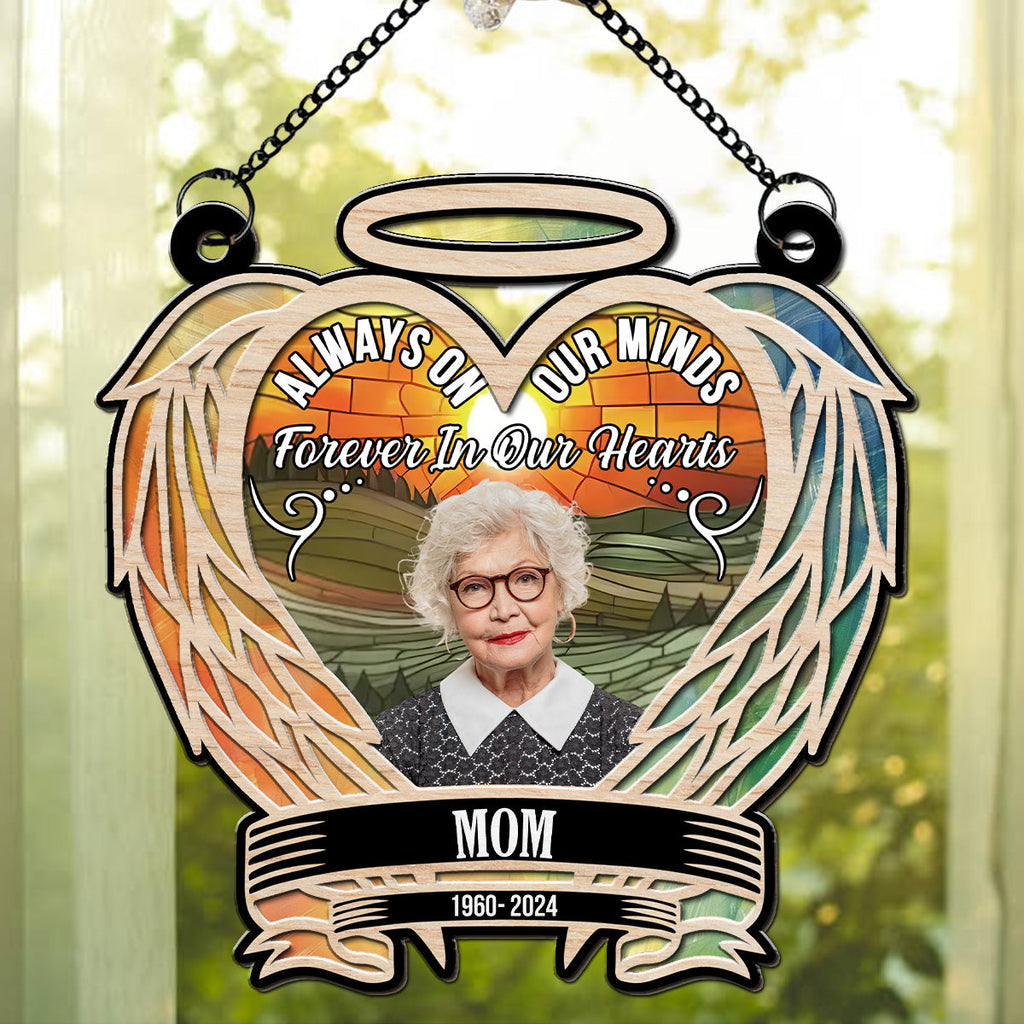 Custom Photo Memorial Hanging Decor, Remembrance Keepsake • Photo I Am Always With You - Personalized Suncatcher