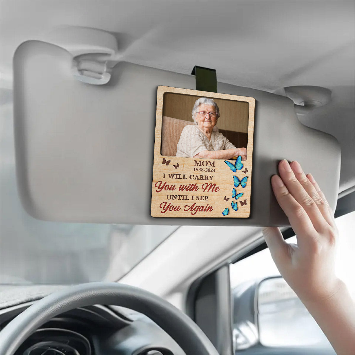 I'll Carry You With Me Until I See You Again - Personalized Car Visor Clip