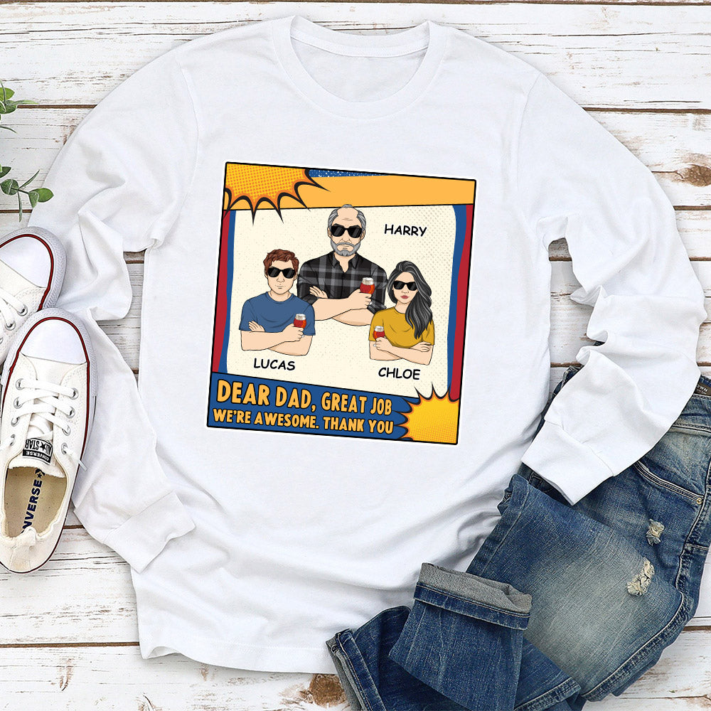 Custom Christmas & Birthday Gift for Dad, Grandpa • Just A Dad And His Kids - Personalized Shirt