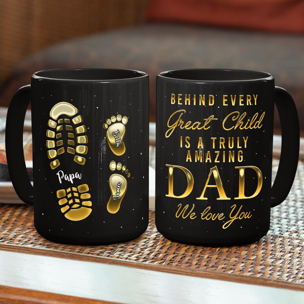 Custom Christmas & Birthday Gift for Dad • To My Dad - Personalized Black Coffee Mug