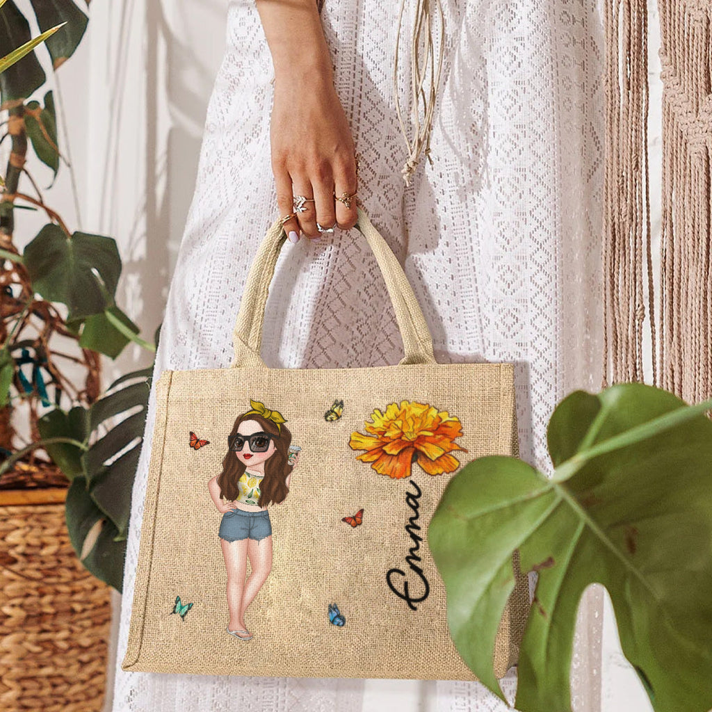 Hola Beaches Version 2 - Personalized Jute Tote Bag