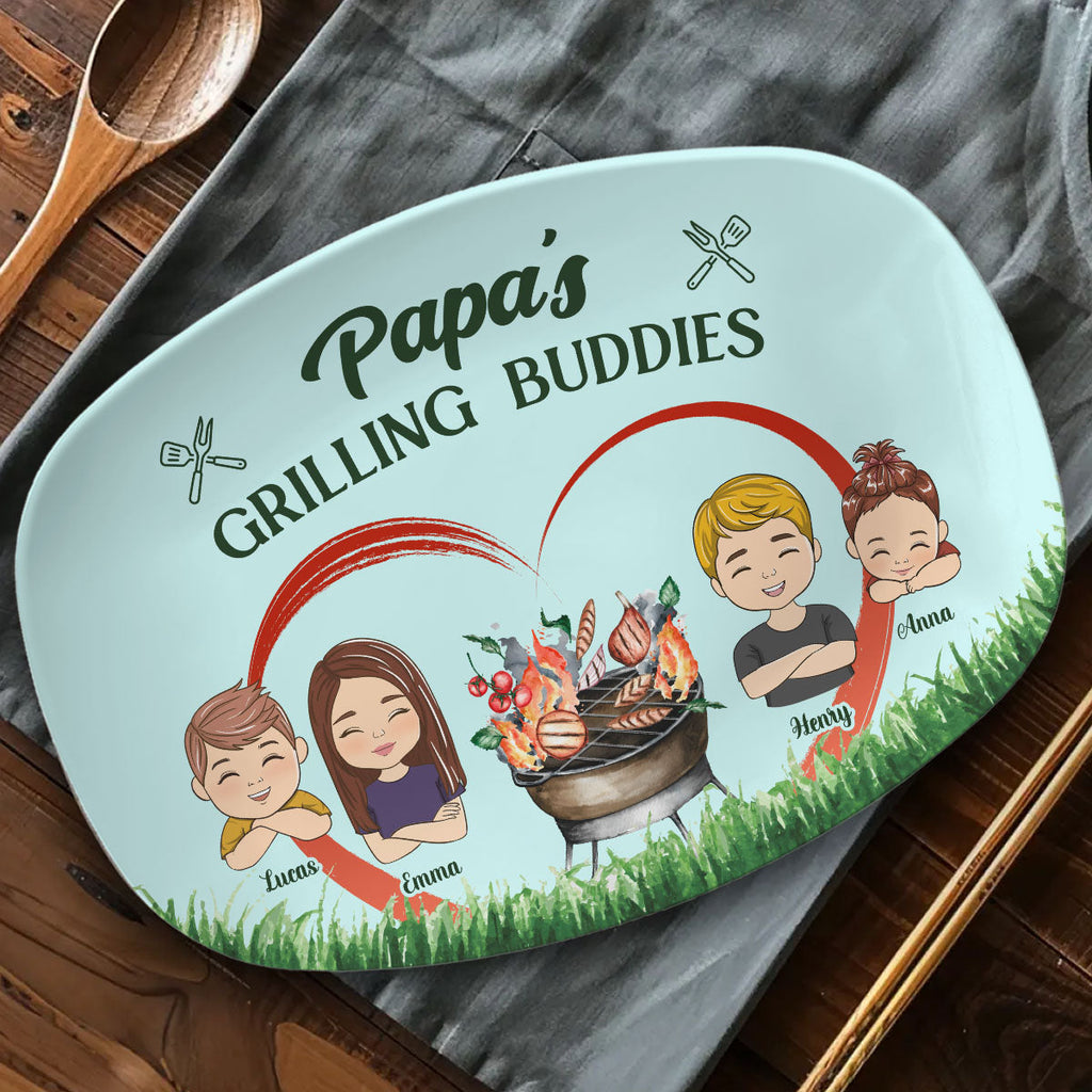 Papa Is Grilling Buddies - Personalized Platte