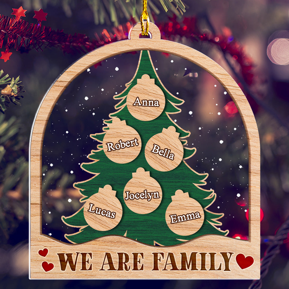 Custom Family Ornament, Christmas Gift for Family Members •  We Are Family - Personalized Acrylic Ornament
