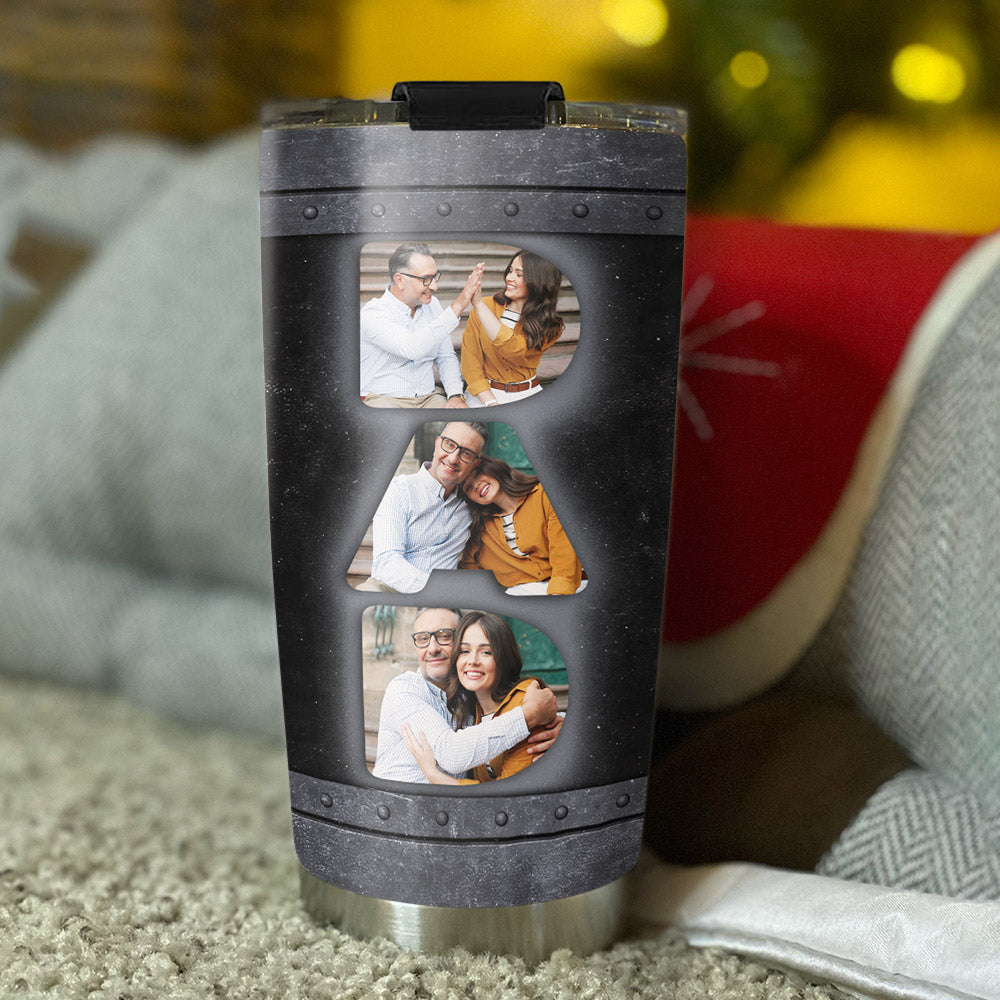 Custom Photo Christmas Birthday Gifts For Dad • Reach For You - Personalized Tumbler
