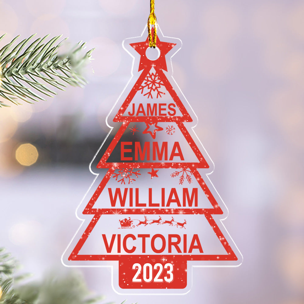 Custom Family Ornament, Christmas Gift for Family Members •  Family Christmas Tree - Personalized Acrylic Ornament