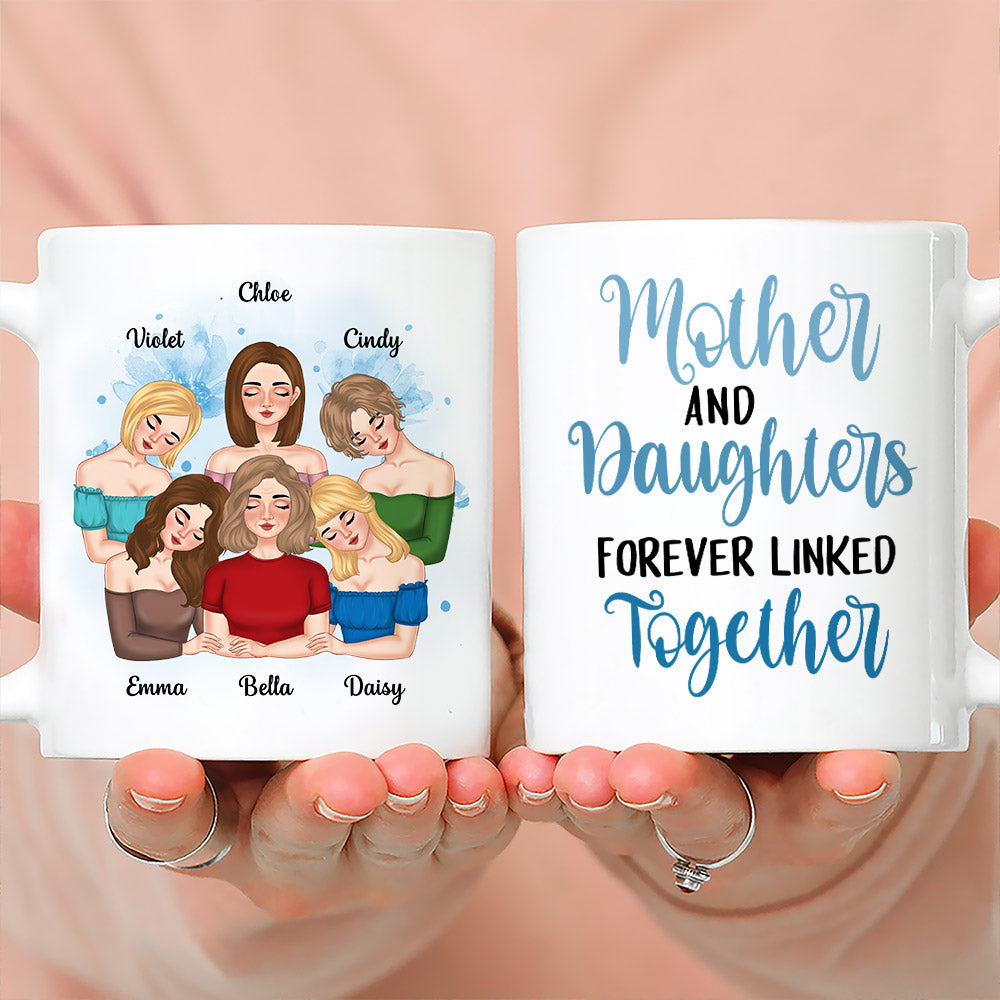 Custom Christmas & Birthday Gift for Mom • Mother Forever Linked Together - Personalized Coffee Mug