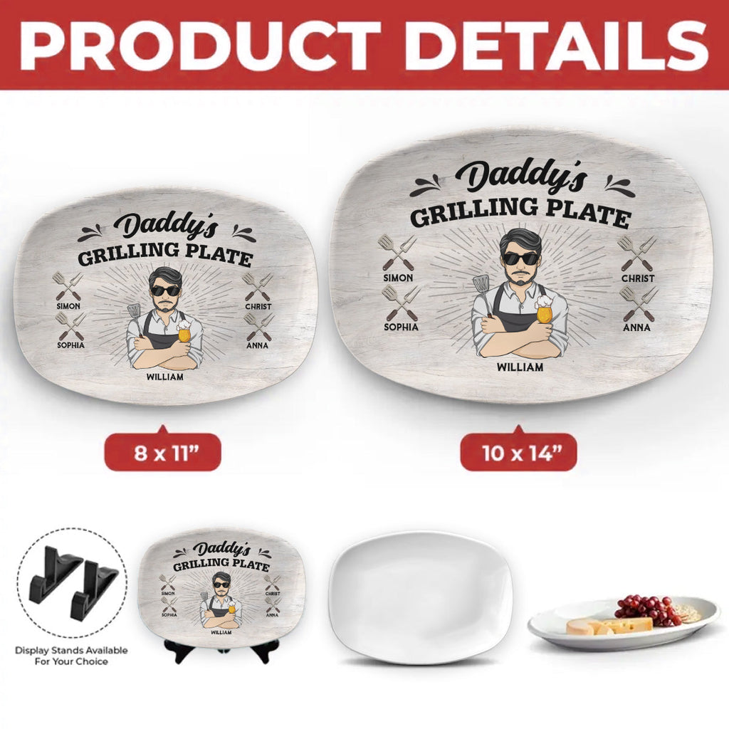 Daddy Is Grilling So We Better Step Back - Personalized Platter