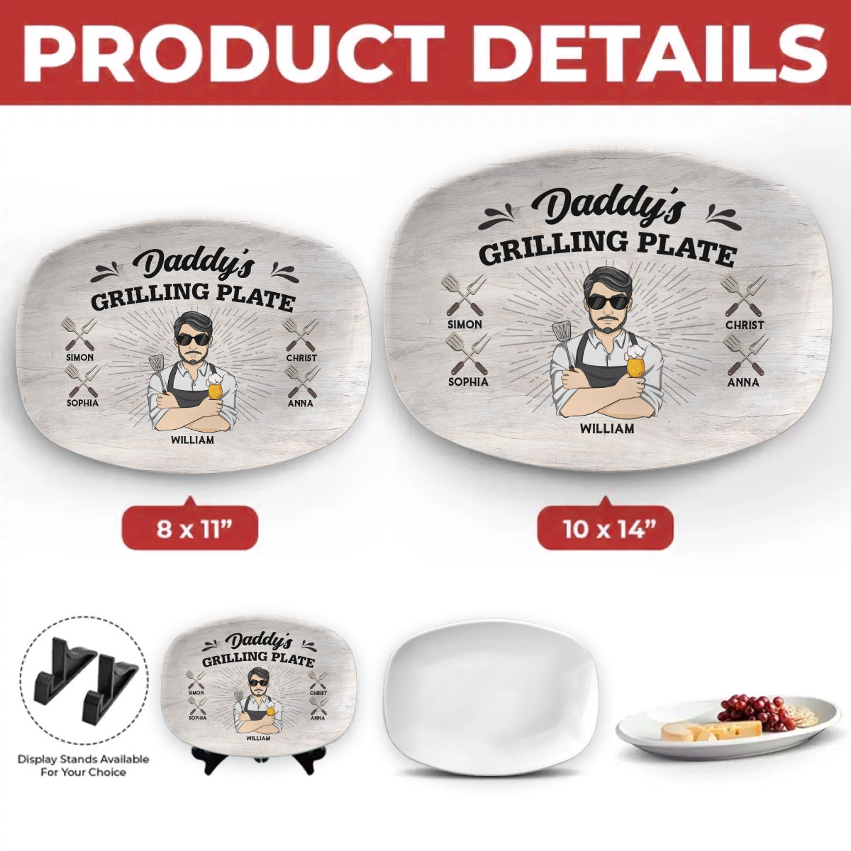 Daddy Is Grilling So We Better Step Back - Personalized Platter