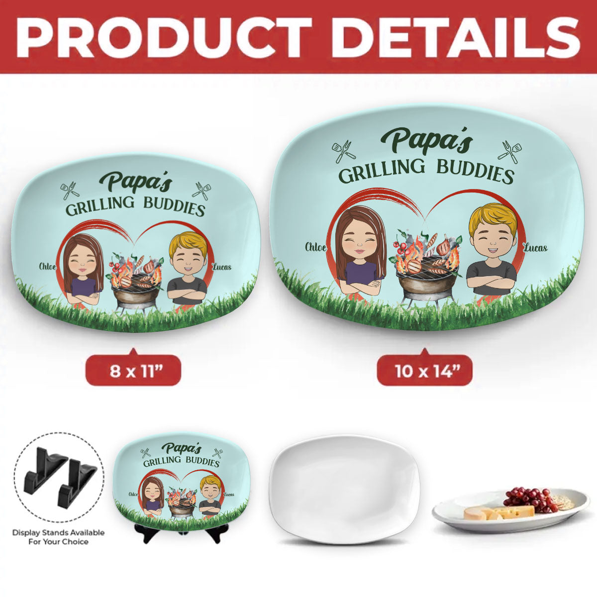 Papa Is Grilling Buddies - Personalized Platte