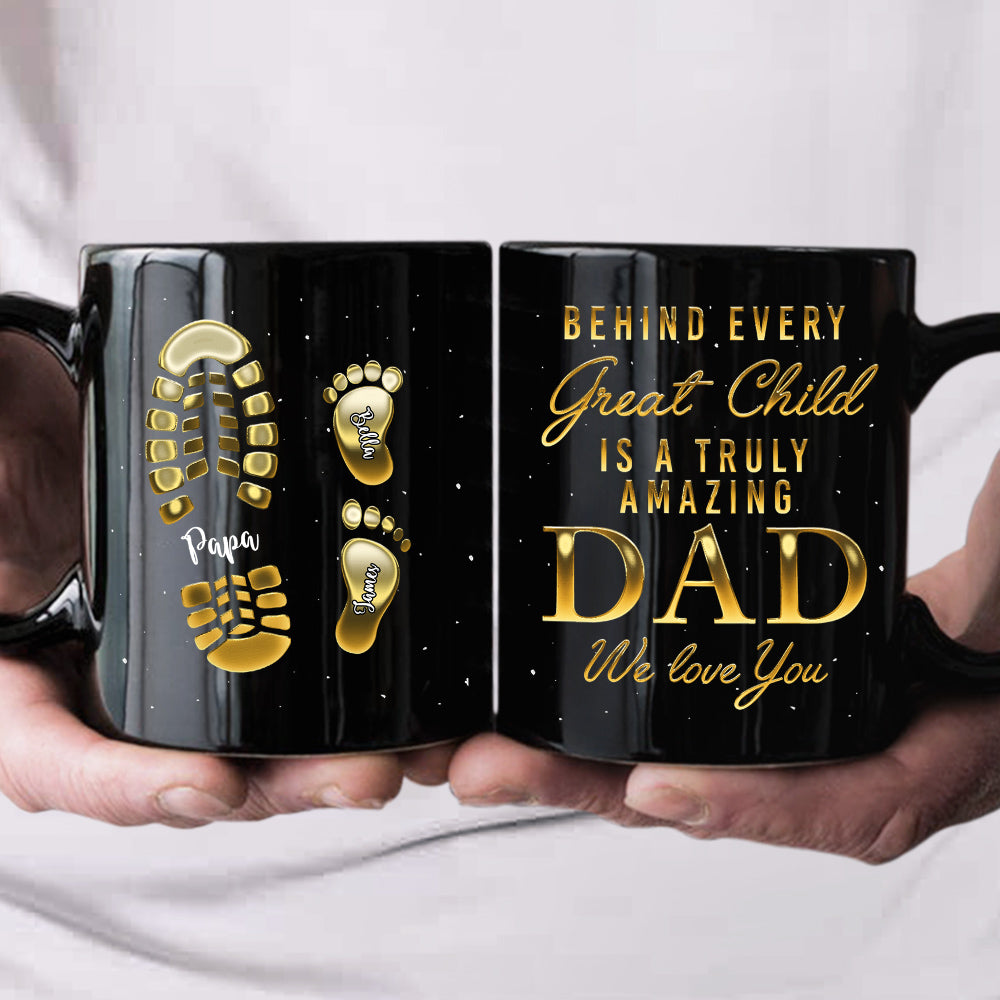 Custom Christmas & Birthday Gift for Dad • To My Dad - Personalized Black Coffee Mug