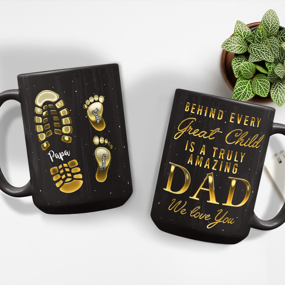 Custom Christmas & Birthday Gift for Dad • To My Dad - Personalized Black Coffee Mug