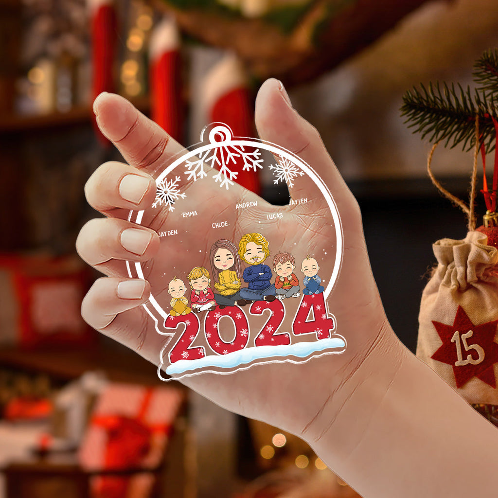Custom Family Ornament, Christmas Gift for Family Members •  Our Family 2024 - Personalized Acrylic Ornament