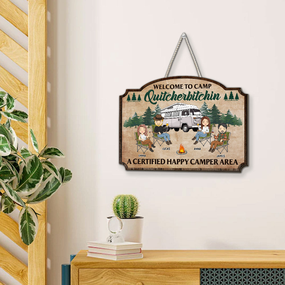 Custom Family Campground Sign, Campsite Outdoor Wall Decor • Drive Slow Drunk Campers Matter - Personalized Wood Sign