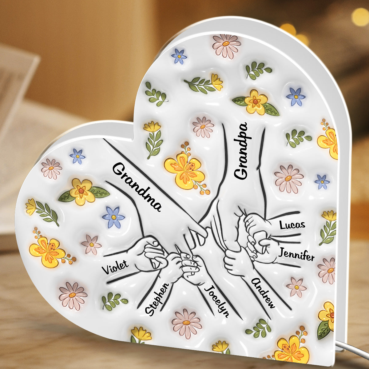 A Family Is A Round Of Love - Personalized Light Box