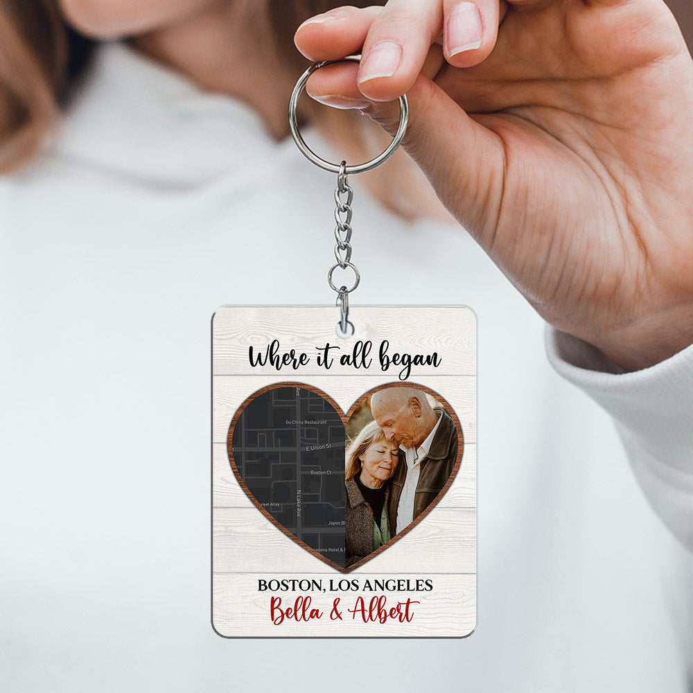Map Where It All Began - Personalized Acrylic Keychain