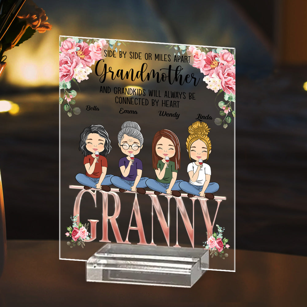 Custom Family Decor, Christmas Birthday Family Keepsake • Always Close To The Heart - Personalized Acrylic Plaque With Base