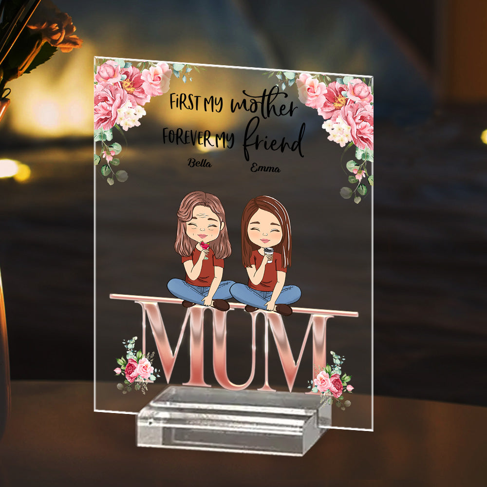 Custom Decor for Mom, Special Gift for Mother • Mother And Children Best Friends Forever - Personalized Acrylic Plaque With Base
