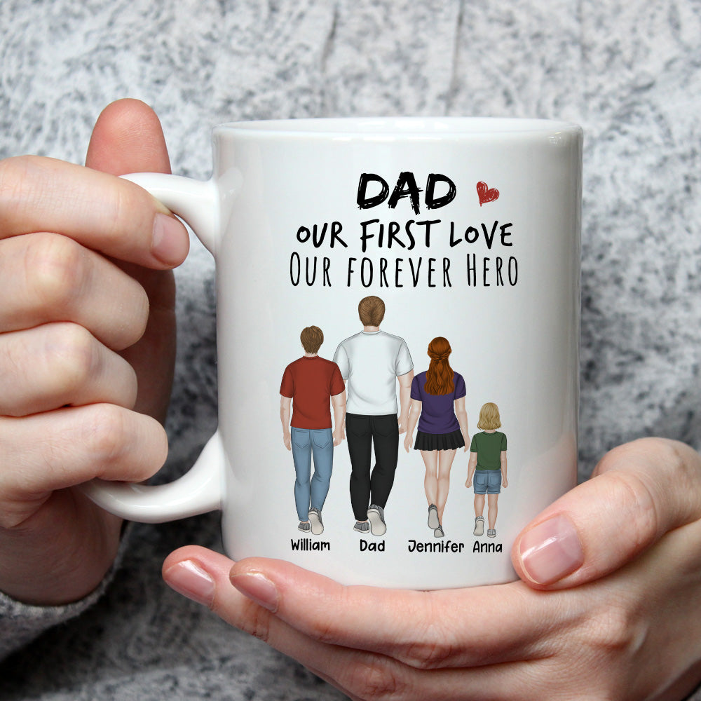 Custom Father's Day, Special Gift for Dad & Grandpa • Our Forever Hero - Personalized Coffee Mug