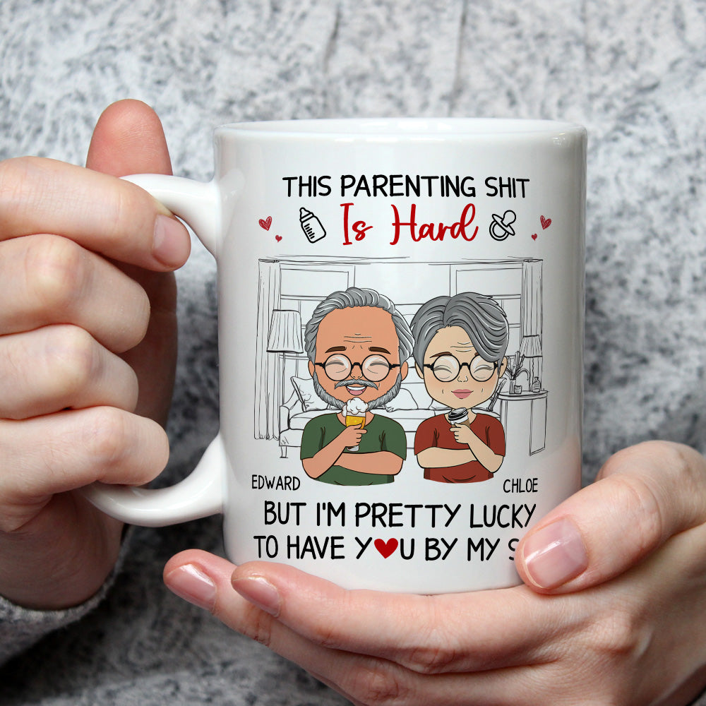 Custom Anniversary Keepsake Gifts For Couple • Lucky To Have You By My Side - Personalized Coffee Mug