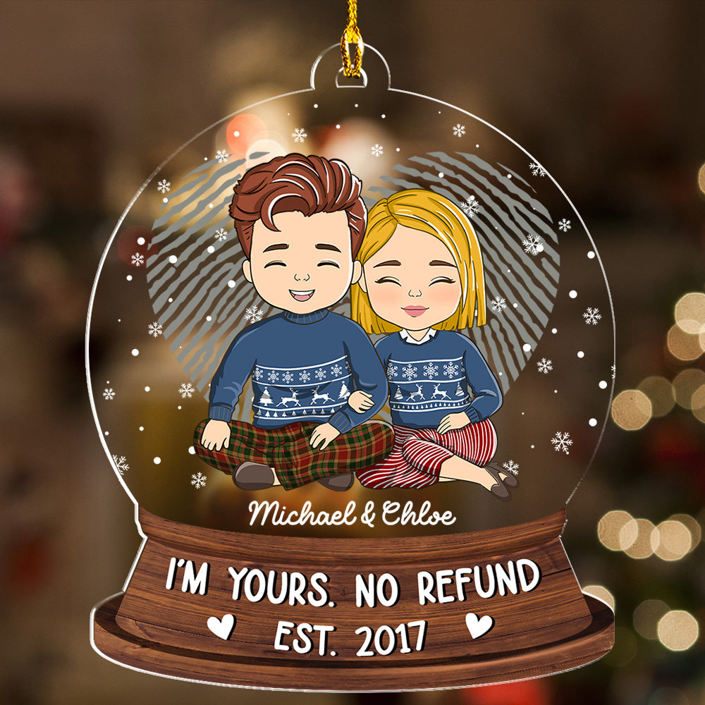 Custom Couple Christmas Ornament, Anniversary Gift •  No Refund - Personalized Acrylic Ornament