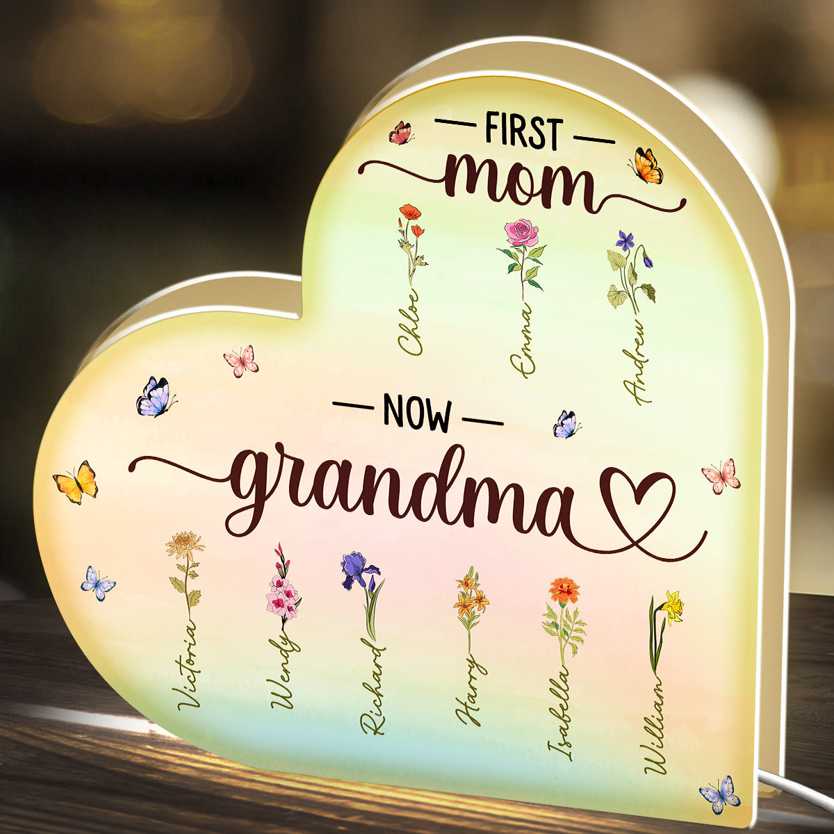 First Mom Now Grandma - Personalized Light Box