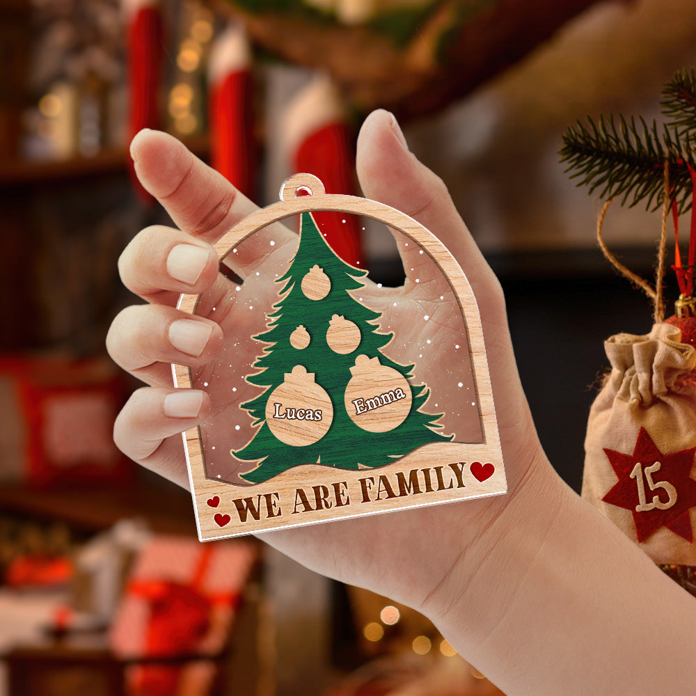 Custom Family Ornament, Christmas Gift for Family Members •  We Are Family - Personalized Acrylic Ornament