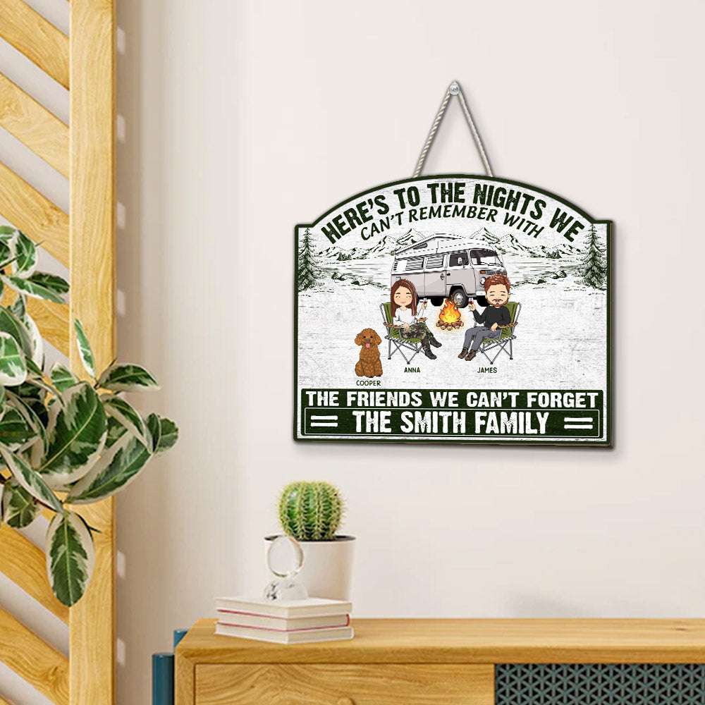 Custom Family Campground Sign, Campsite Outdoor Wall Decor • We Cant Forget - Personalized Wood Sign