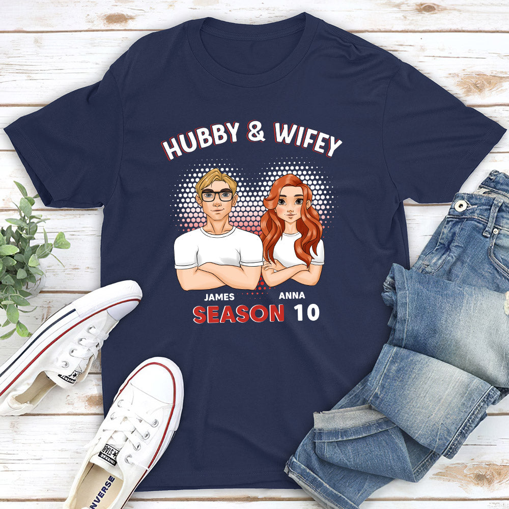 Custom Anniversary Keepsake Gifts For Couple • Hubby And Wifey - Personalized Classic T-shirt