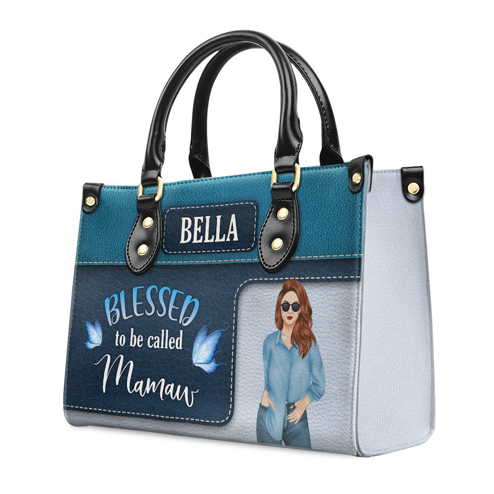 Blessed Grandma - Personalized Leather Bag