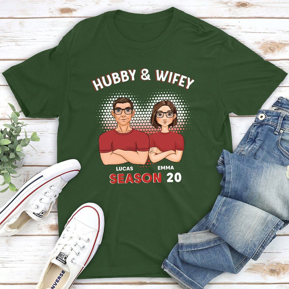 Custom Anniversary Keepsake Gifts For Couple • Hubby And Wifey - Personalized Classic T-shirt
